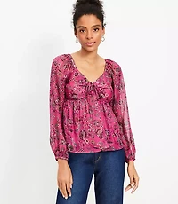 Shimmer Stripe Floral Halter Blouse