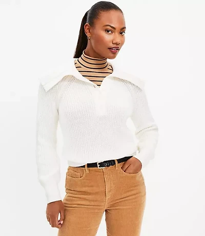 Ribbed Collared Sweater
