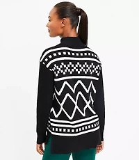 Lou & Grey Fair Isle Half Zip Tunic Sweater