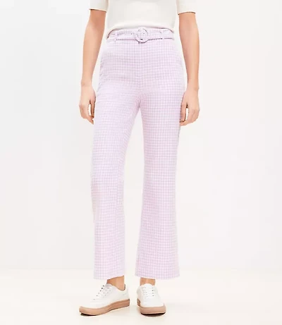 Belted Sutton Kick Crop Pants Gingham