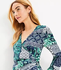 Patchwork Wrap Blouse