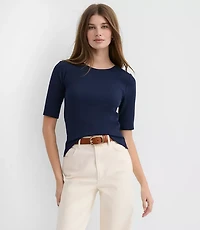 Perfect Ribbed Elbow Sleeve Tee