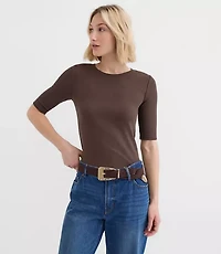 Perfect Ribbed Elbow Sleeve Tee