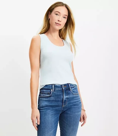 Perfect Ribbed Scoop Neck Tank Top