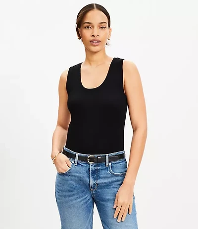 Perfect Ribbed Scoop Neck Tank Top