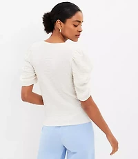 Crinkle Pleated Sleeve Top