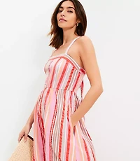 Striped Cross Back Maxi Dress