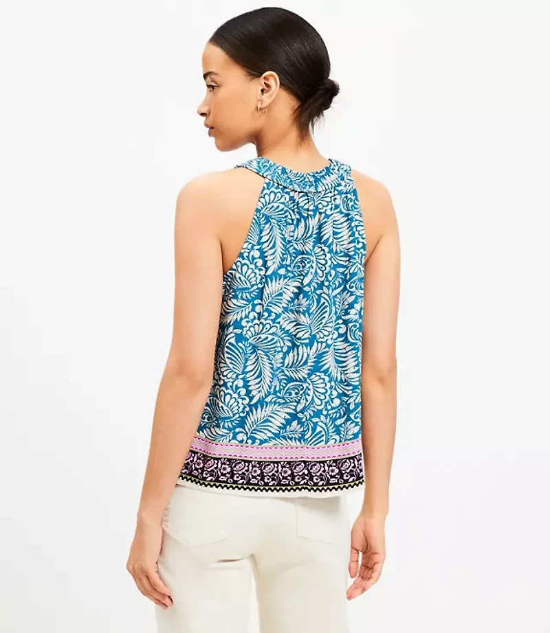 Palm Smocked Halter Top