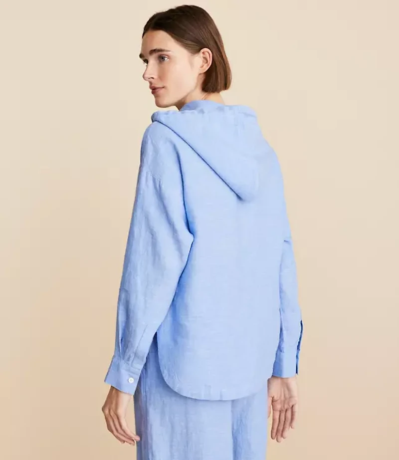 Lou & Grey Crosshatch Linen Tunic Hoodie