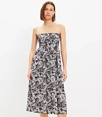 Coral Reef Poplin Smocked Maxi Skirt