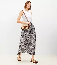 Coral Reef Poplin Smocked Maxi Skirt