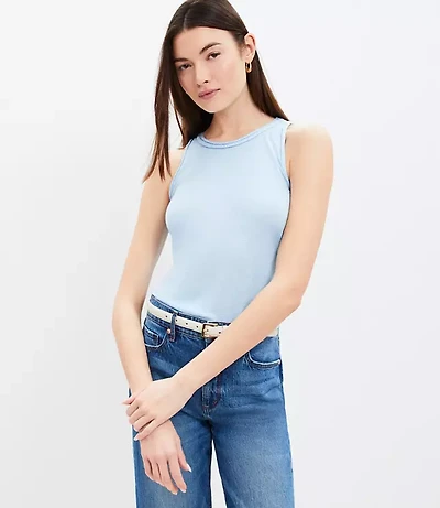 Rope Trim Racerback Tank Top