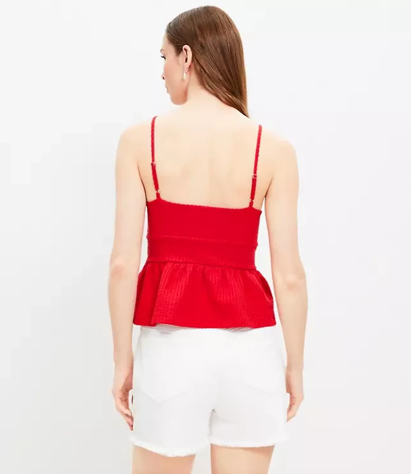 Textured Tie Front Cami