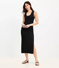 Perfect Ribbed Scoop Neck Tank Midi Dress