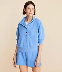 Lou & Grey Snap Washed Cozy Cotton Sweatshirt