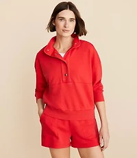 Lou & Grey Snap Washed Cozy Cotton Sweatshirt