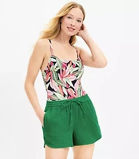 LOFT Beach Triple Cloth Drawstring Shorts