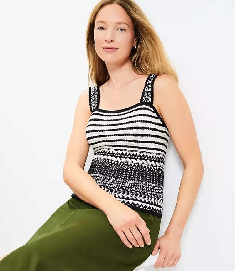 Stitchy Strappy Sweater Tank Top