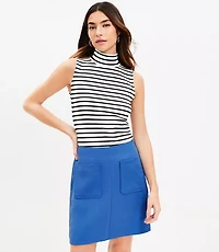 Striped Perfect Ribbed Mock Neck Tank Top