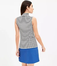 Striped Perfect Ribbed Mock Neck Tank Top