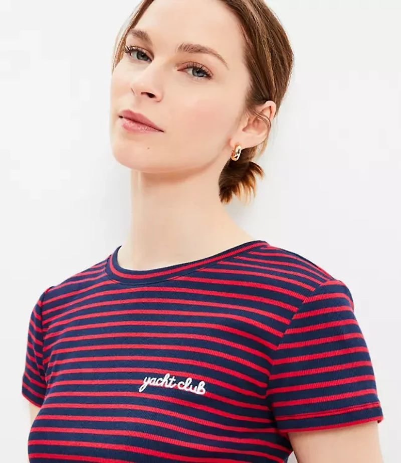 Yacht Club Stripe Ribbed Tee