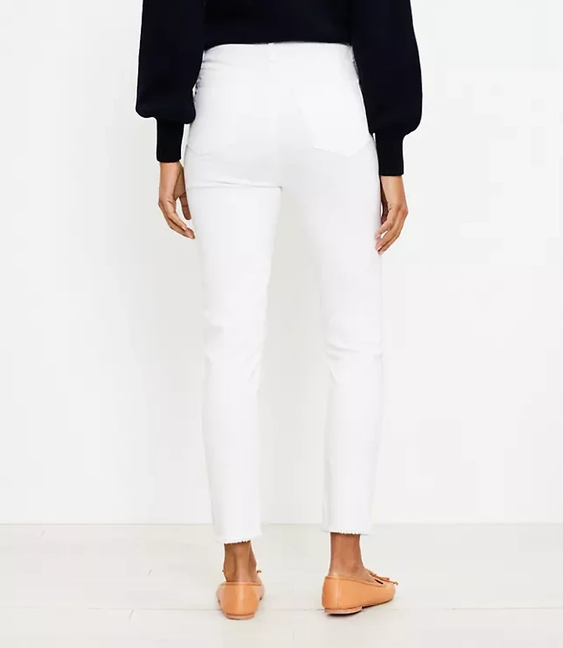 Tall Frayed High Rise Skinny Jeans in White