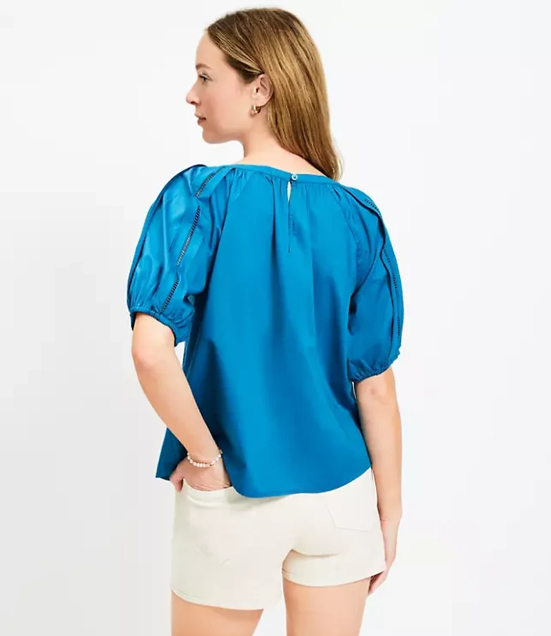 Cutout Raglan Sleeve Blouse