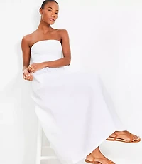 LOFT Beach Strapless Mixed Media Pocket Maxi Dress