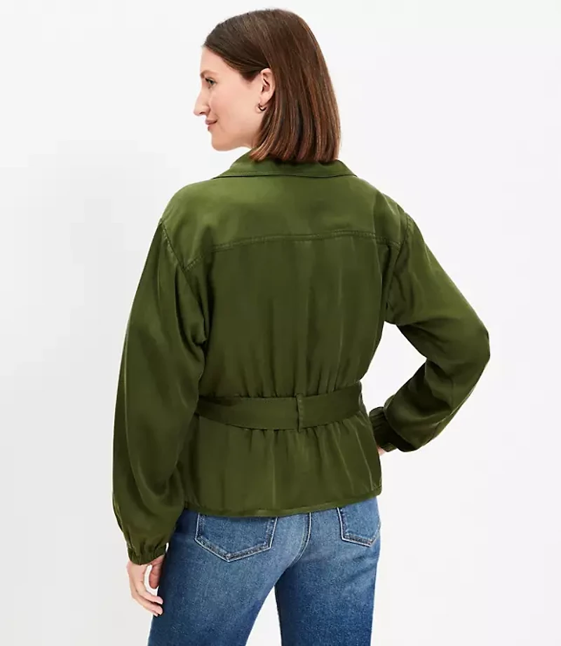 Petite Tie Waist Utility Jacket