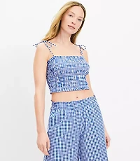 LOFT Beach Smocked Tie Strap Top
