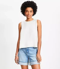 Linen Blend Petal Back Shell