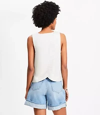 Linen Blend Petal Back Shell