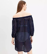 LOFT Beach Eyelet Off The Shoulder Dress