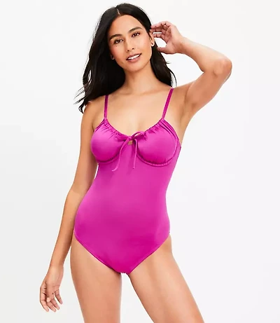 LOFT Beach Front Tie Keyhole One Piece Swimsuit