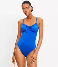 LOFT Beach Front Tie Keyhole One Piece Swimsuit