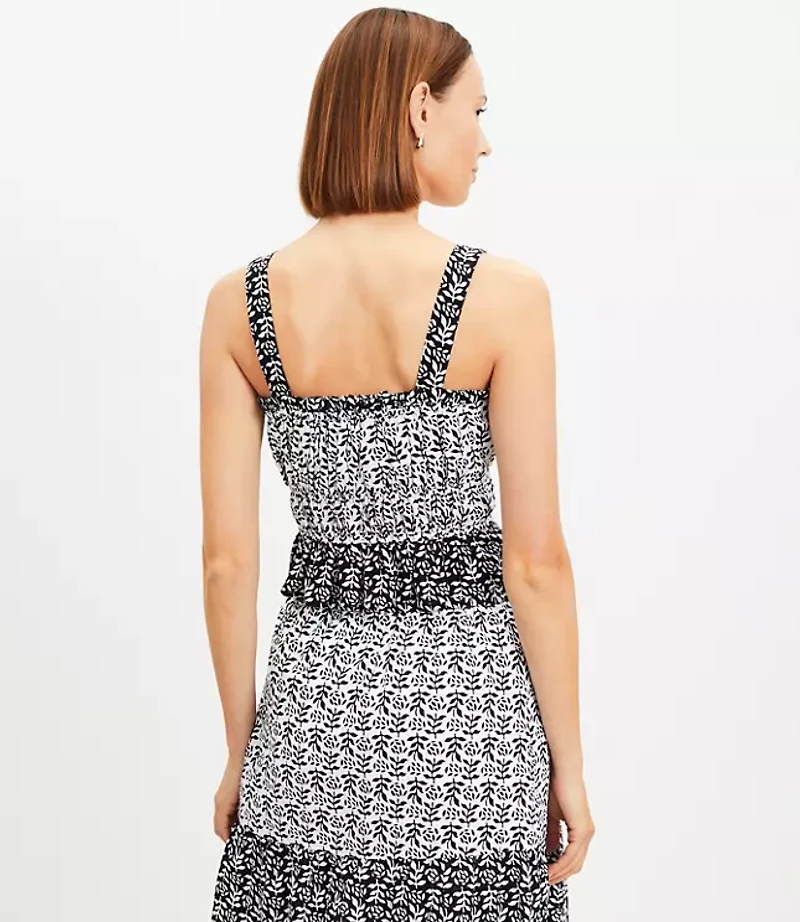 Floral Plaid Peplum Cami