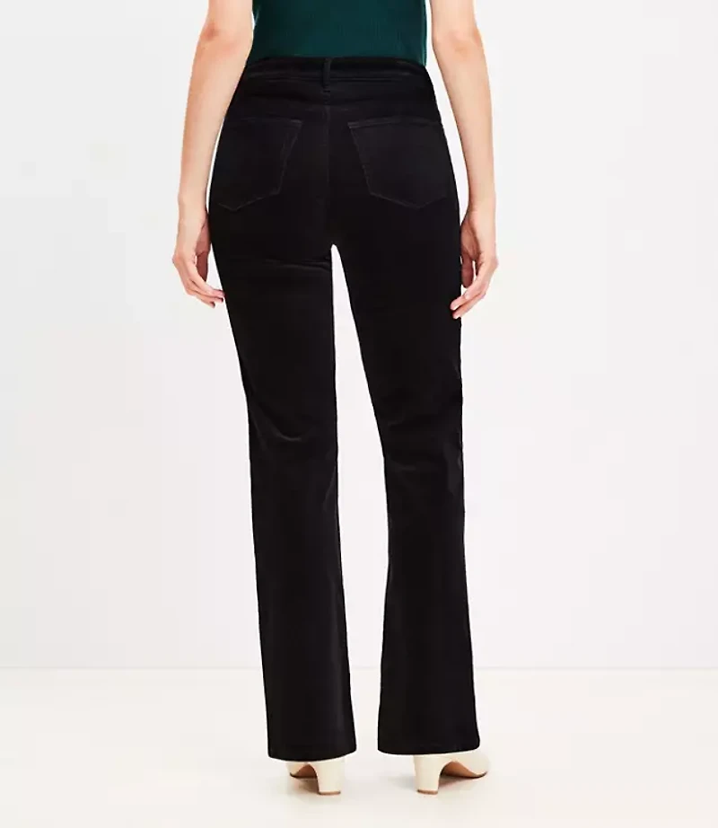 Curvy Five Pocket Slim Flare Pants Velvet