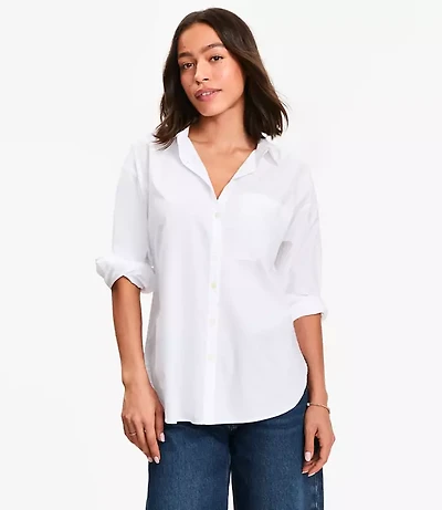 Cotton Blend Everyday Oversized Pocket Shirt