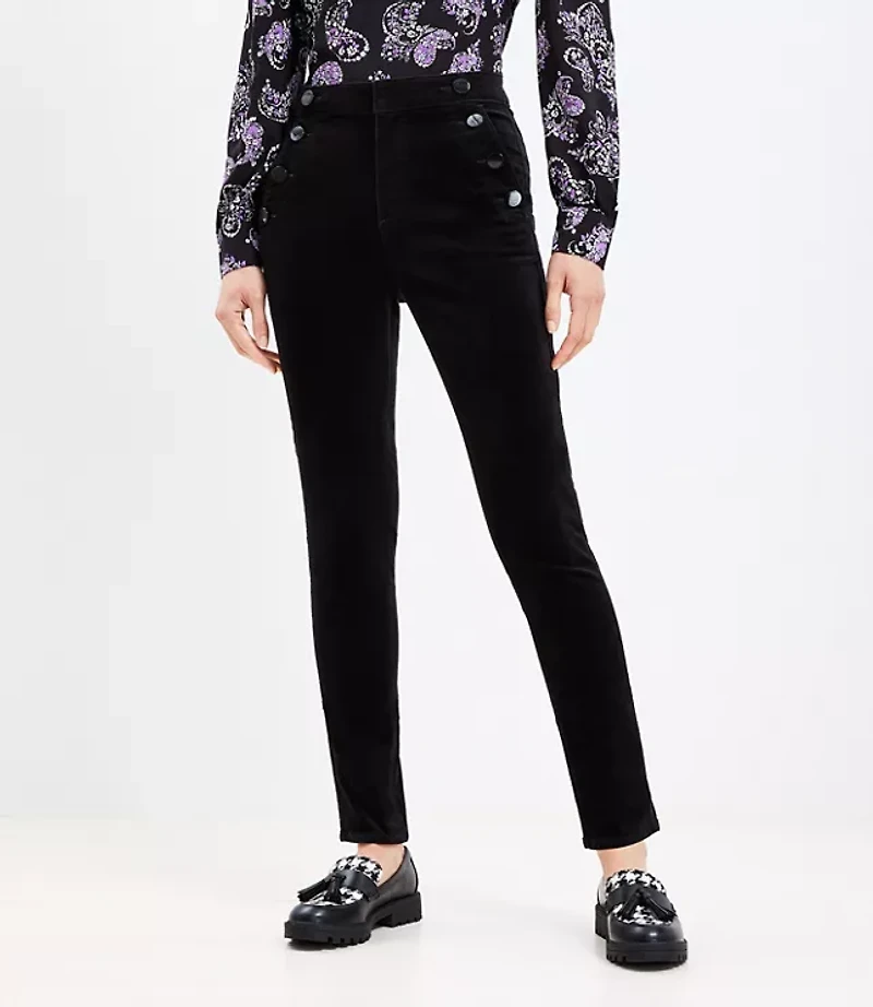 Curvy Mariner Skinny Pants Velvet