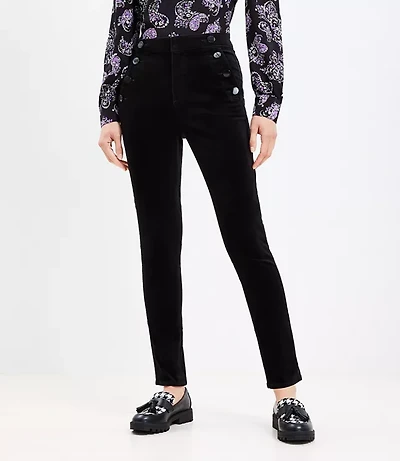 Curvy Mariner Skinny Pants Velvet