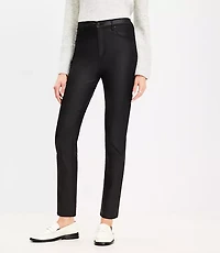 Coated High Rise Skinny Jeans Black