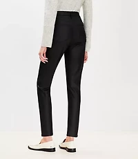 Coated High Rise Skinny Jeans Black