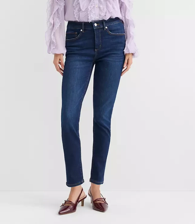 Curvy Mid Rise Skinny Jeans Vintage Dark Wash