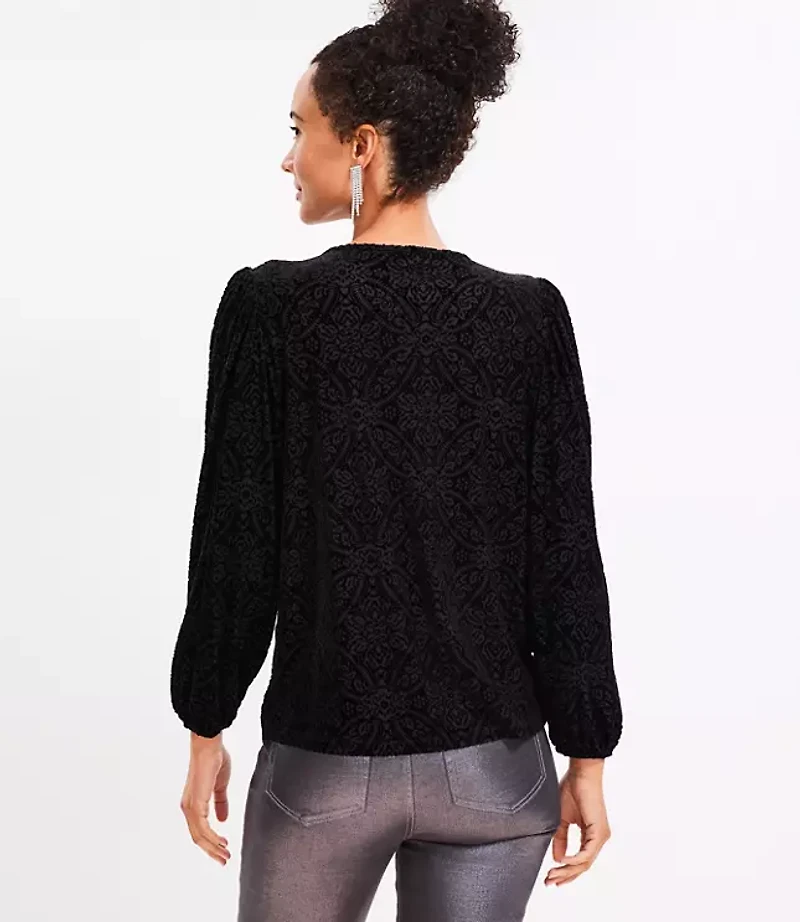 Petite Mosaic Cozy Velour Top