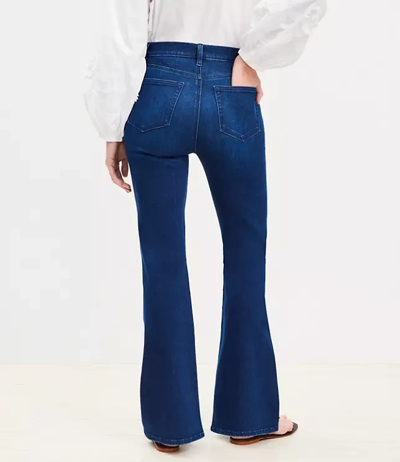 High Rise Slim Flare Jeans Dark Wash
