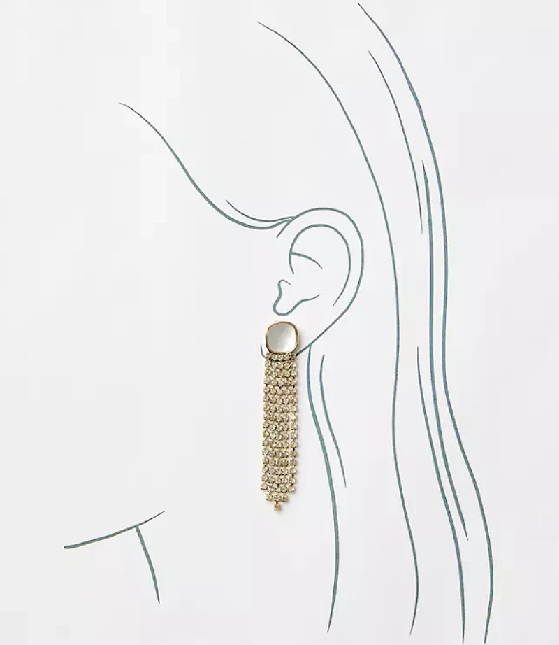 Mother Of Pearl Linear Earrings
