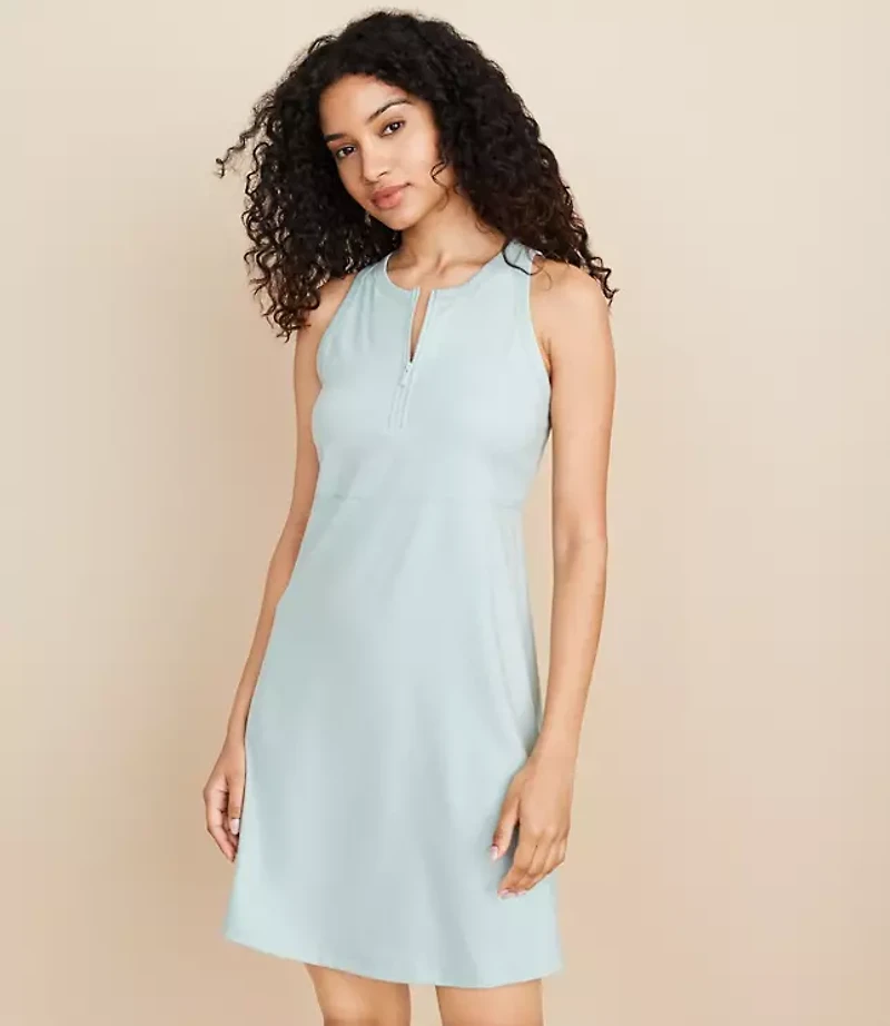 Lou & Grey Zip Softsculpt Mini Tennis Dress