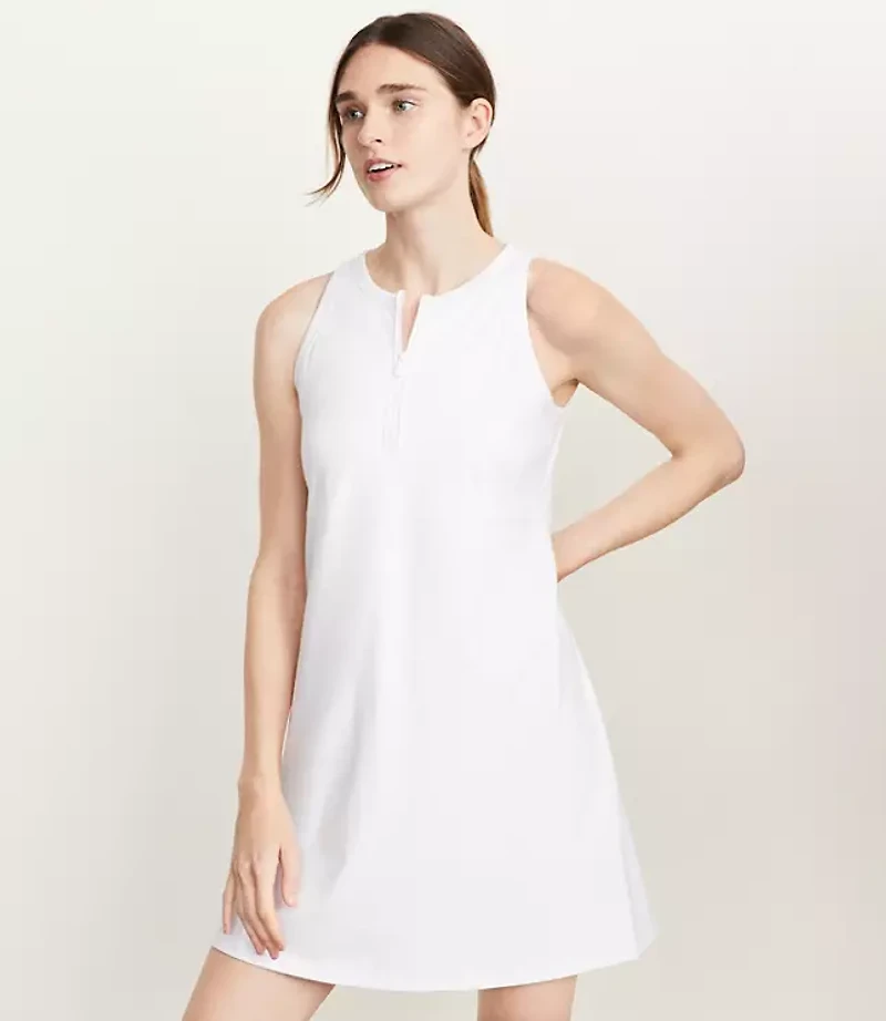 Lou & Grey Zip Softsculpt Mini Tennis Dress
