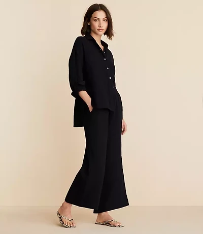 Lou & Grey Triple Cloth Wide Leg Crop Pants