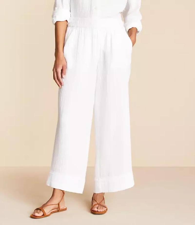 Lou & Grey Triple Cloth Wide Leg Crop Pants